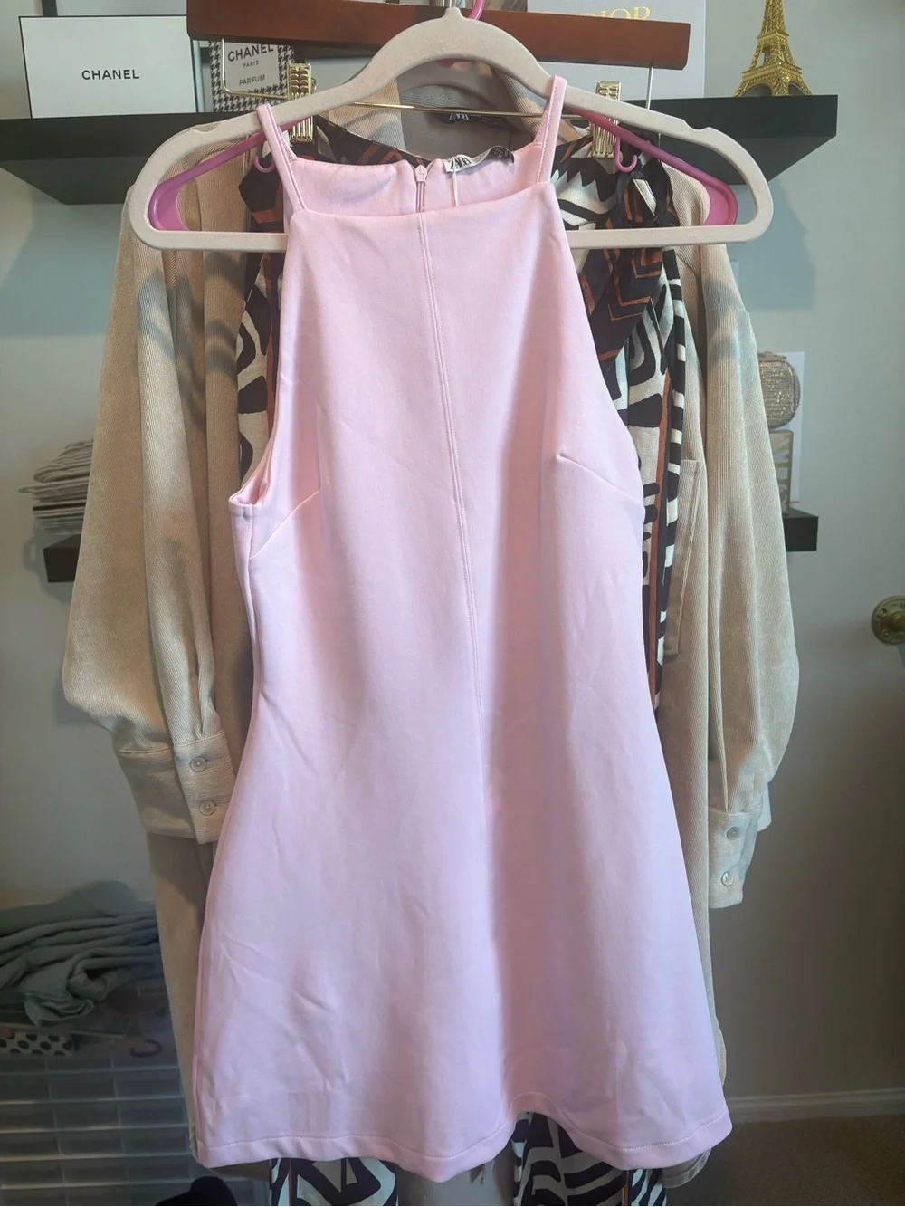ZARA NWT Light Pink Halter Mini Dress - Picture 5 of 6